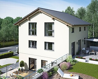 Fertighaus Variant 25-166 mit Einliegerwohnung Variante 1 - Hanse Haus Fertighaus Variant 25-166 mit Einliegerwohnung Variante 1