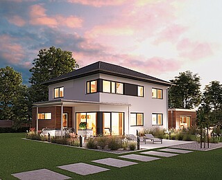 Keller oder Bodenplatte: Teilunterkellerung - Hanse Haus Fertighaus Villa 178