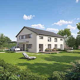 Fertighaus Doppelhaus 25-129 - Hanse Haus Fertighaus Doppelhaus 25-129