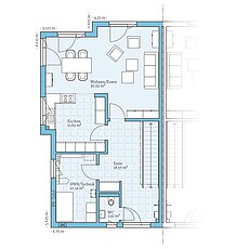 Doppelhaus 144 - Grundriss (EG) Fertighaus Doppelhaus 144: Grundriss EG