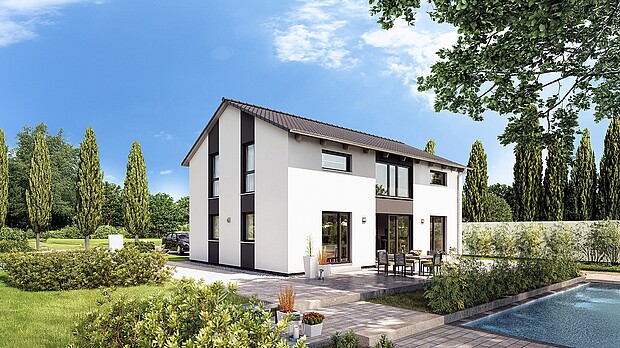 Haus mit Einliegerwohnung im Erdgeschoss Fertighaus Variant 25-183