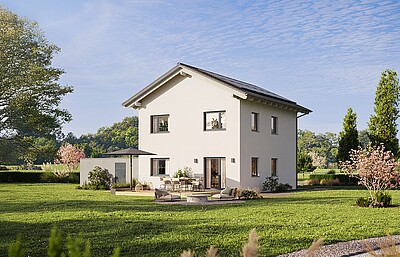 QNG⁺-Line: Fertighaus Villa 124 mit Satteldach - Hanse Haus QNG⁺-Line: Fertighaus Villa 124 mit Satteldach