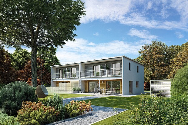 Fertighaus Doppelhaus 135