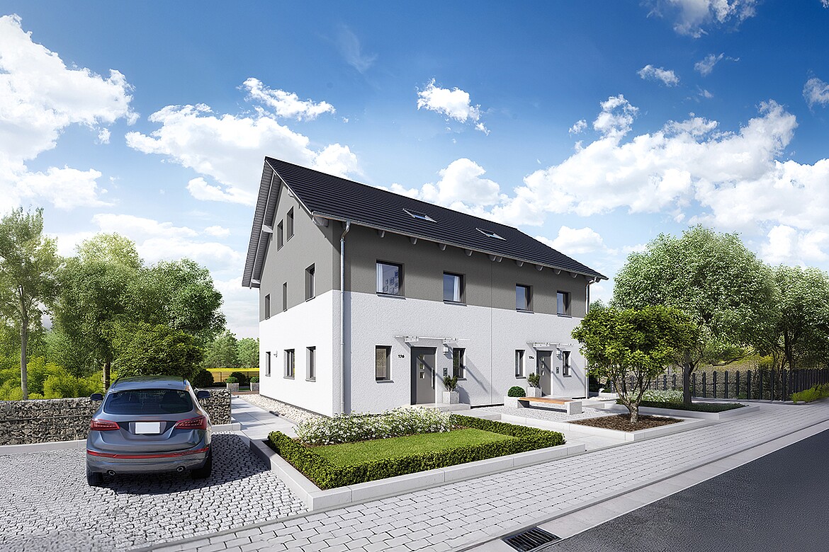 Fertighaus Doppelhaus 176