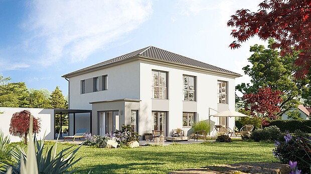 Wandaufbau Fertighaus Duo 212