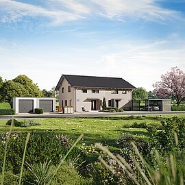 QNG⁺-Line: Fertighaus Doppelhaus 25-125 - Hanse Haus QNG⁺-Line: Fertighaus Doppelhaus 25-125